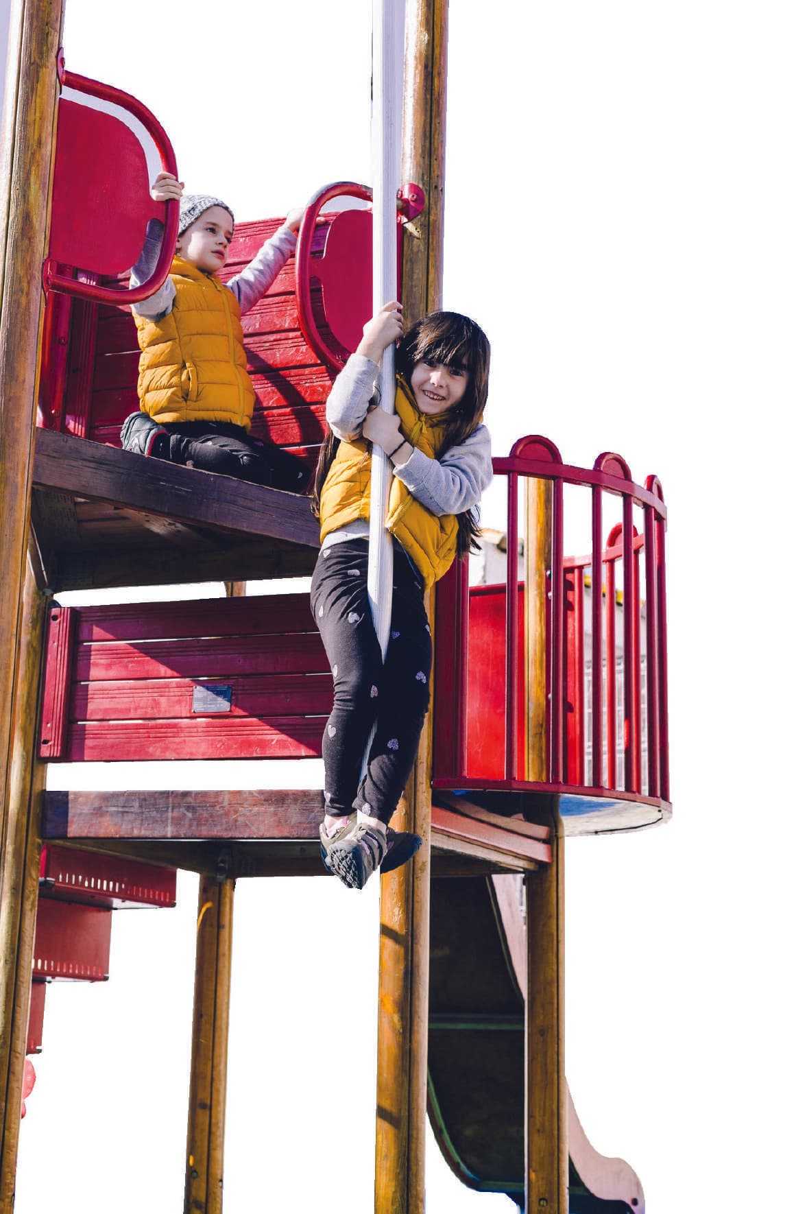 Indoor playground with wooden swing